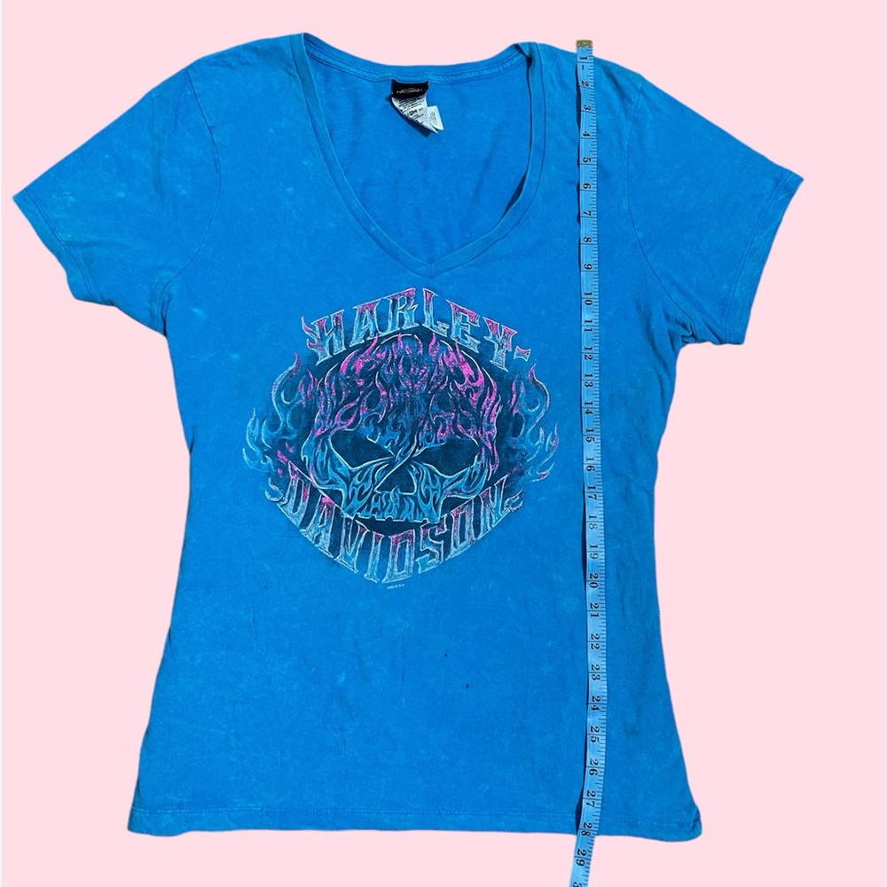 Blue Classic Harley Davidson Vintage Retro Graphic